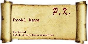 Prokl Keve névjegykártya